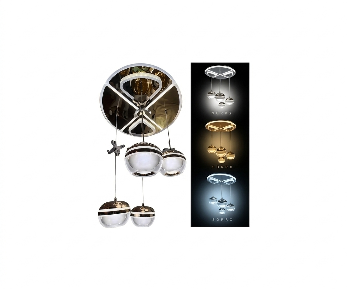 Lámpara Decorativa Colgante Esferas Zenith Iluminación LED Tri-Tono y Cristal - UNIVERSO LED