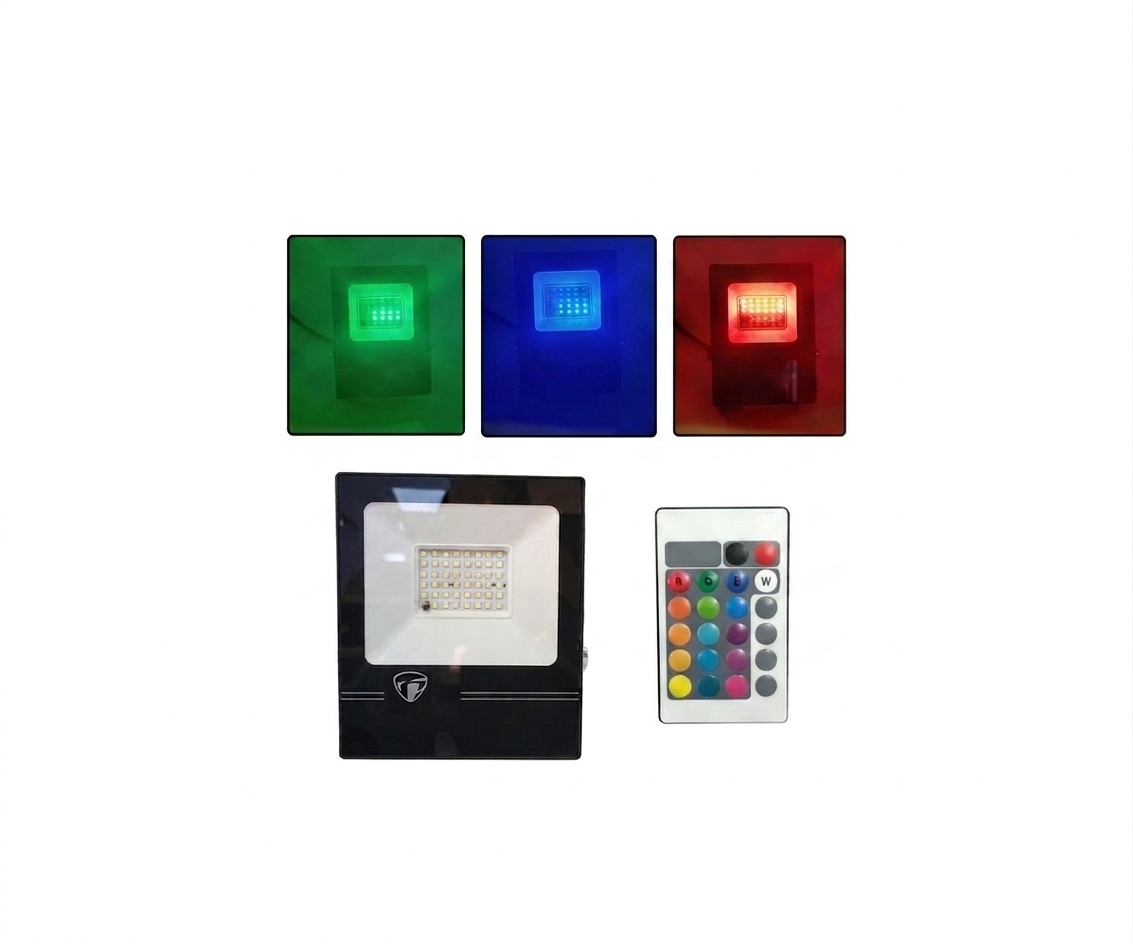 Reflector LED RGB 100W JORTAN Exterior IP66 con Control Remoto - UNIVERSO LED