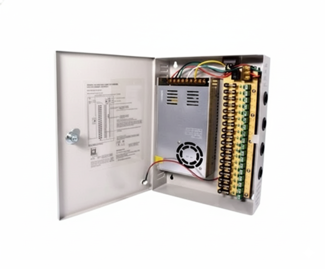 Fuente Poder Gabinete 35A Distribuidor Centralizada CCTV 12v a 110v