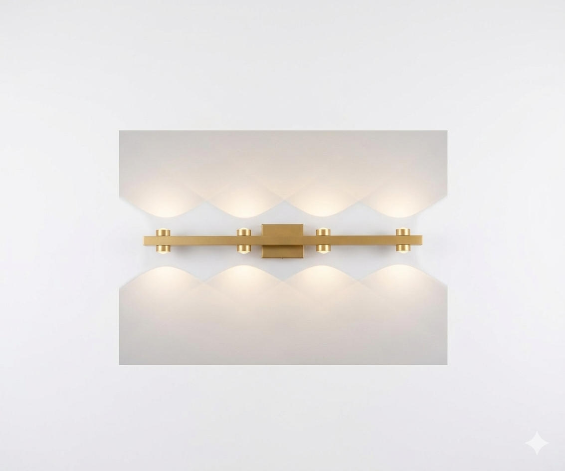 Aplique de Pared Vanity - Dorado 8W Luz Cálida Bidireccional - UNIVERSO LED