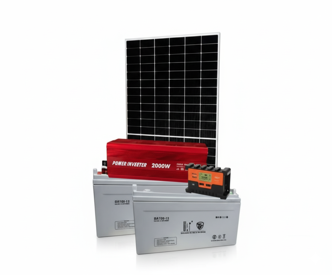 Kit Solar Básico 240Ah Horarios Escalonados Inversor Onda Modificada - UNIVERSO LED