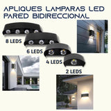Aplique Lampara LED de pared BIDIRECCIONAL exterior LUZ CALIDA