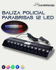 Baliza Policial Parabrisas 12 LED - UNIVERSO LED