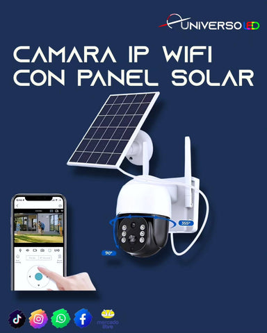 Camara Con Panel Solar Domo Ptz 1080 360° Wifi 2.4ghz