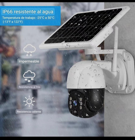 Camara Con Panel Solar Domo Ptz 1080 360° Wifi 2.4ghz
