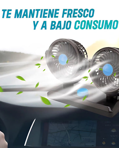 Ventilador Doble 360 giratorio para auto portatil