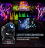 Robotica Luz LED Cañon Mini Spot Patrones RGB DMX Giratoria con Show Disco DJ