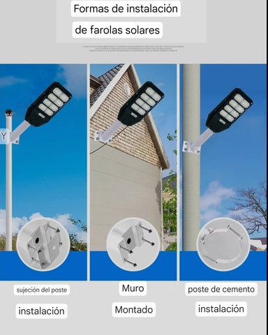 Lampara led solar 300w Poste alumbrado publico