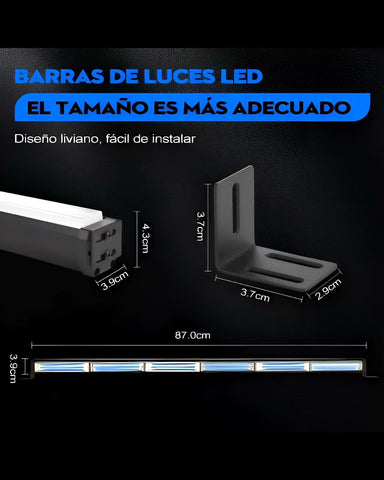 Barra Panorámica LED 8 Módulos COB HIELO/AMBAR/BALIZA
