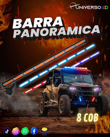 Barra Panorámica LED 8 Módulos COB HIELO/AMBAR/BALIZA