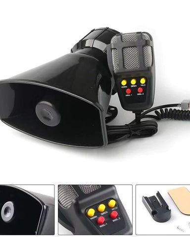 Megafono Sirena Policial 5 TONOS Alarma Altavoz para auto