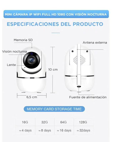 Camara de seguridad IP wifi para bebe Monitor inteligente vigilancia de interiores HD en la nube Seguimiento automático inteligente