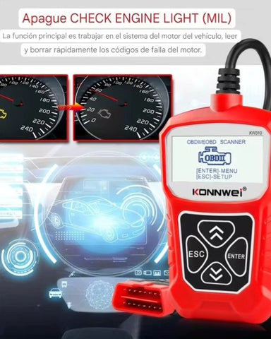 Scanner Automotriz OBDII KW310 Multimarca