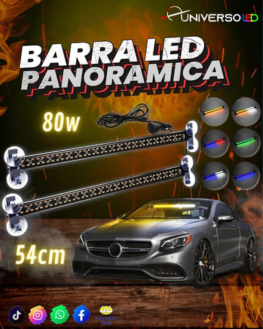 Barra LED Panoramica Estroboscopica 12v 80w 54cm