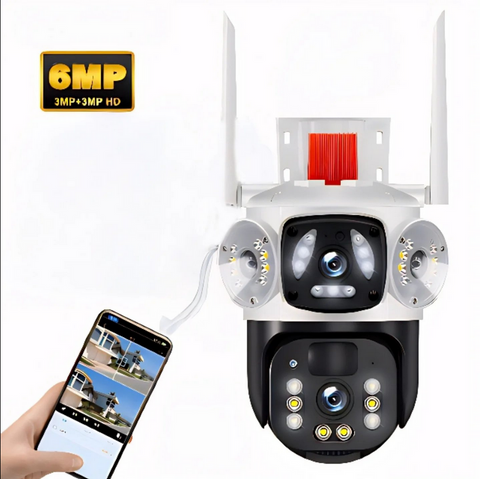 Cámara de seguridad triple lente wifi