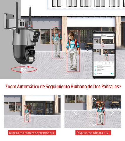 Cámara de vigilancia wifi doble lente