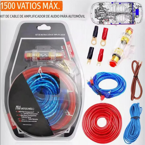 Kit Amplificador Cables de Audio para Auto