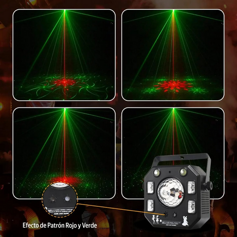 Luz LED Laser 3 en 1 Bola Magica iluminación para eventos