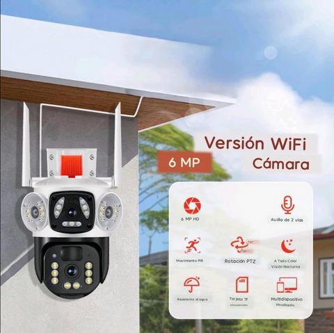 Cámara de seguridad triple lente wifi