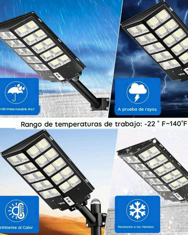 Lámpara Solar Poste 1200W LED Exterior Reflector