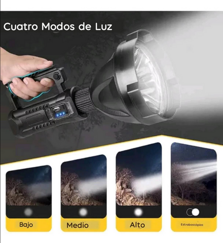 Linterna con tripode powerbank