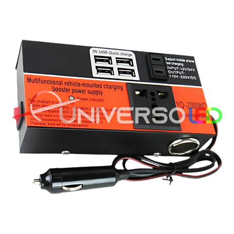 Inversor de Corriente 12v/24v a 110v/220v Convertidor