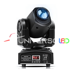 Robotica Luz LED Cañon Mini Spot Patrones RGB DMX Giratoria con Show Disco DJ