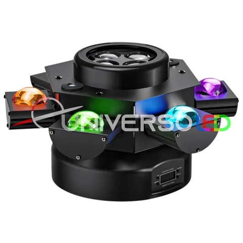 Robotica Luz Pulpo Laser + strobe 3 en 1 cabeza Movil 6 brazos ojos de abeja efectos iluminacion
