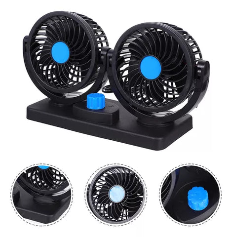 Ventilador para auto giratorio portatil doble