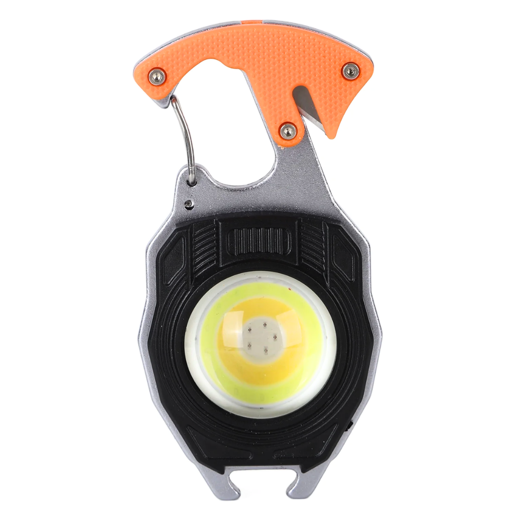 Llavero Multiherramienta Recargable con Linterna LED COB de 500 Lúmenes, Encendedor Eléctrico, Mosquetón, Base Magnética y Silbato - UNIVERSO LED