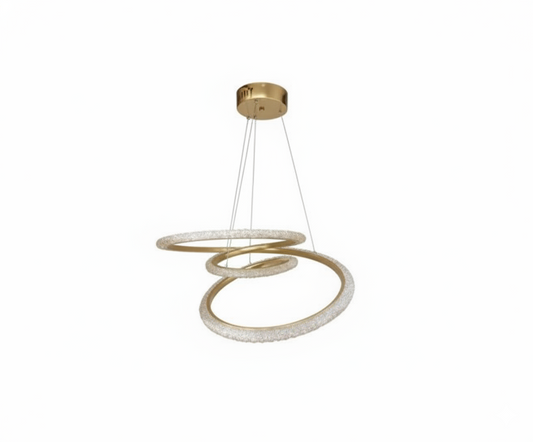 Lámpara Colgante LED - Espiral de Cristal Dorado 3 Tonos de Luz - UNIVERSO LED
