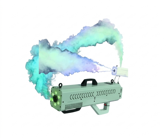 Cañon de Humo Maquina Portátil LED 1500W Efecto CO2 Portátil de Largo Alcance