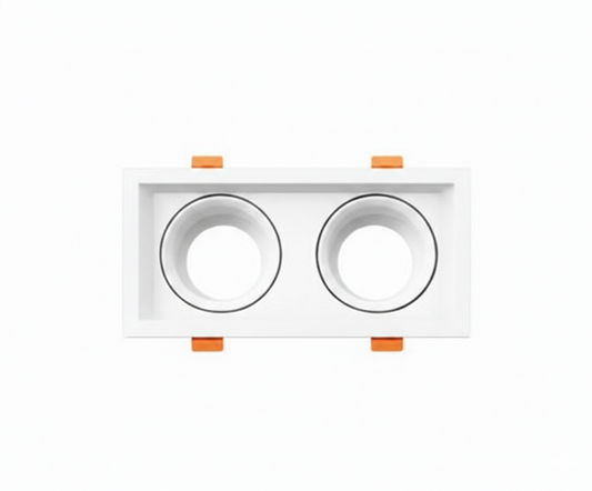 Marco Empotrable Ojo de Buey Doble - Blanco para GU10/MR16 - UNIVERSO LED