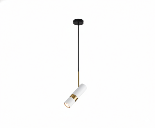Lámpara Colgante Cilindro - Foco Dirigible Minimalista Blanco/Oro - UNIVERSO LED