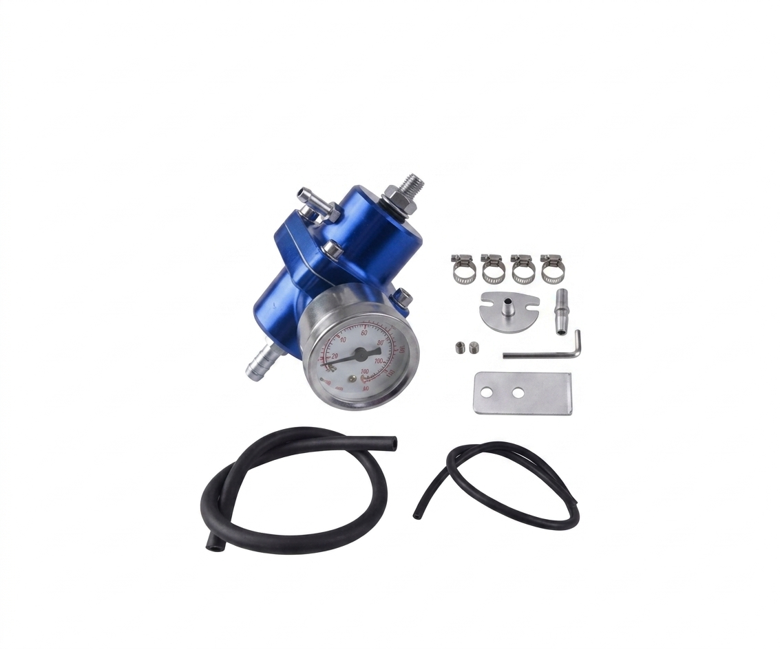 Kit Regulador de Presión de Gasolina Universal Reloj 140 PSI Aluminio - UNIVERSO LED