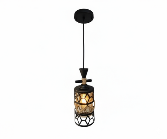 Lámpara Colgante Forja Campestre Estilo Industrial Rústico con Cuerda - UNIVERSO LED