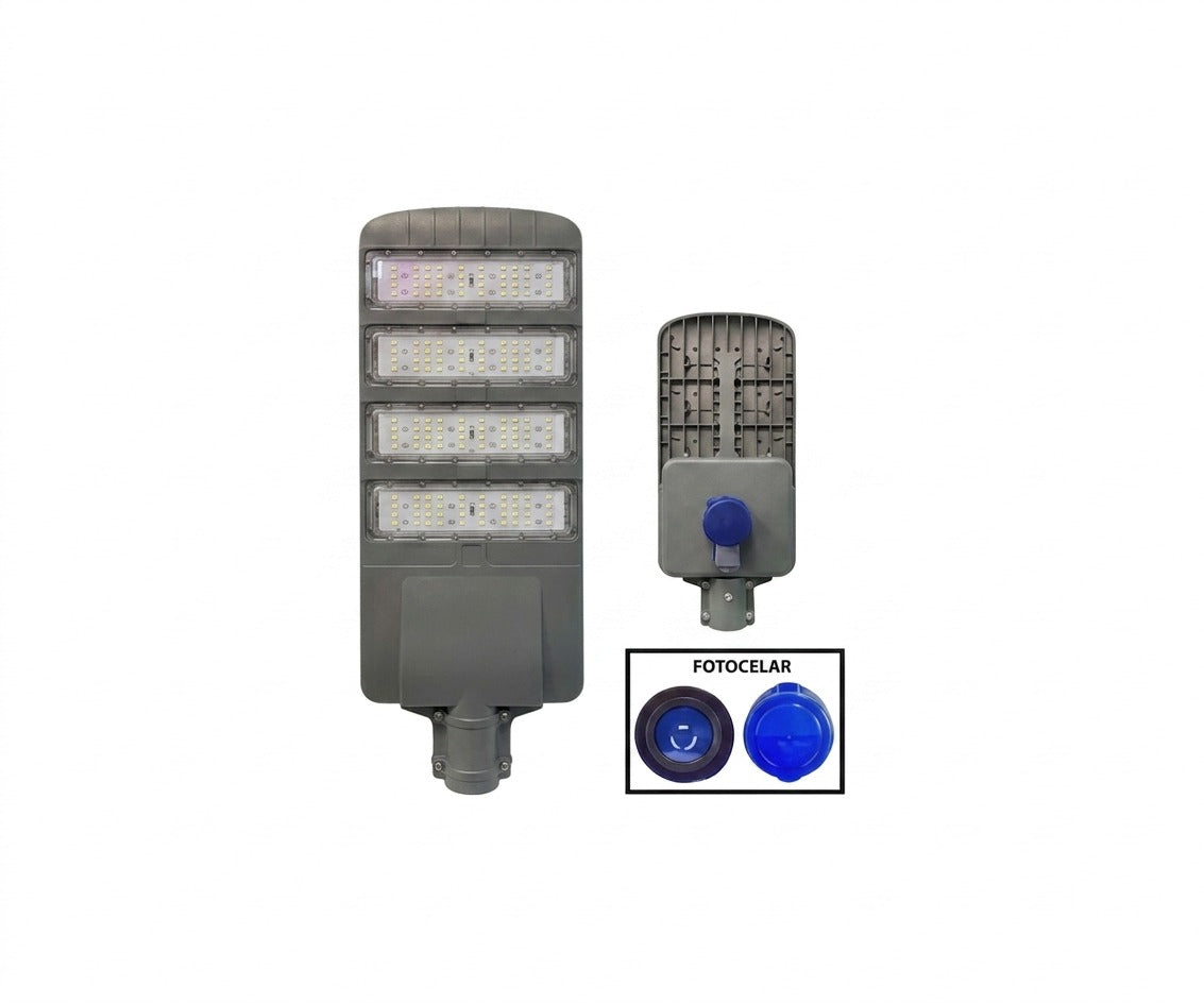 Lámpara Cobra LED Vial 200W Fotocélula de Control Automático - UNIVERSO LED
