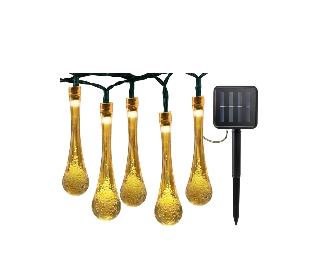 Guirnalda Solar Decorativa Gota de Agua LED Cálida - UNIVERSO LED