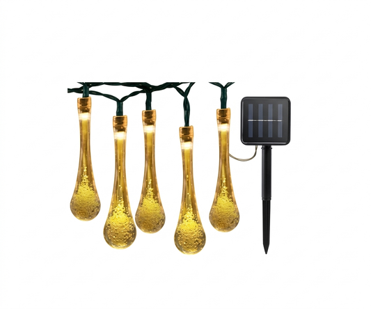 Guirnalda Solar Decorativa Gota de Agua LED Cálida - UNIVERSO LED