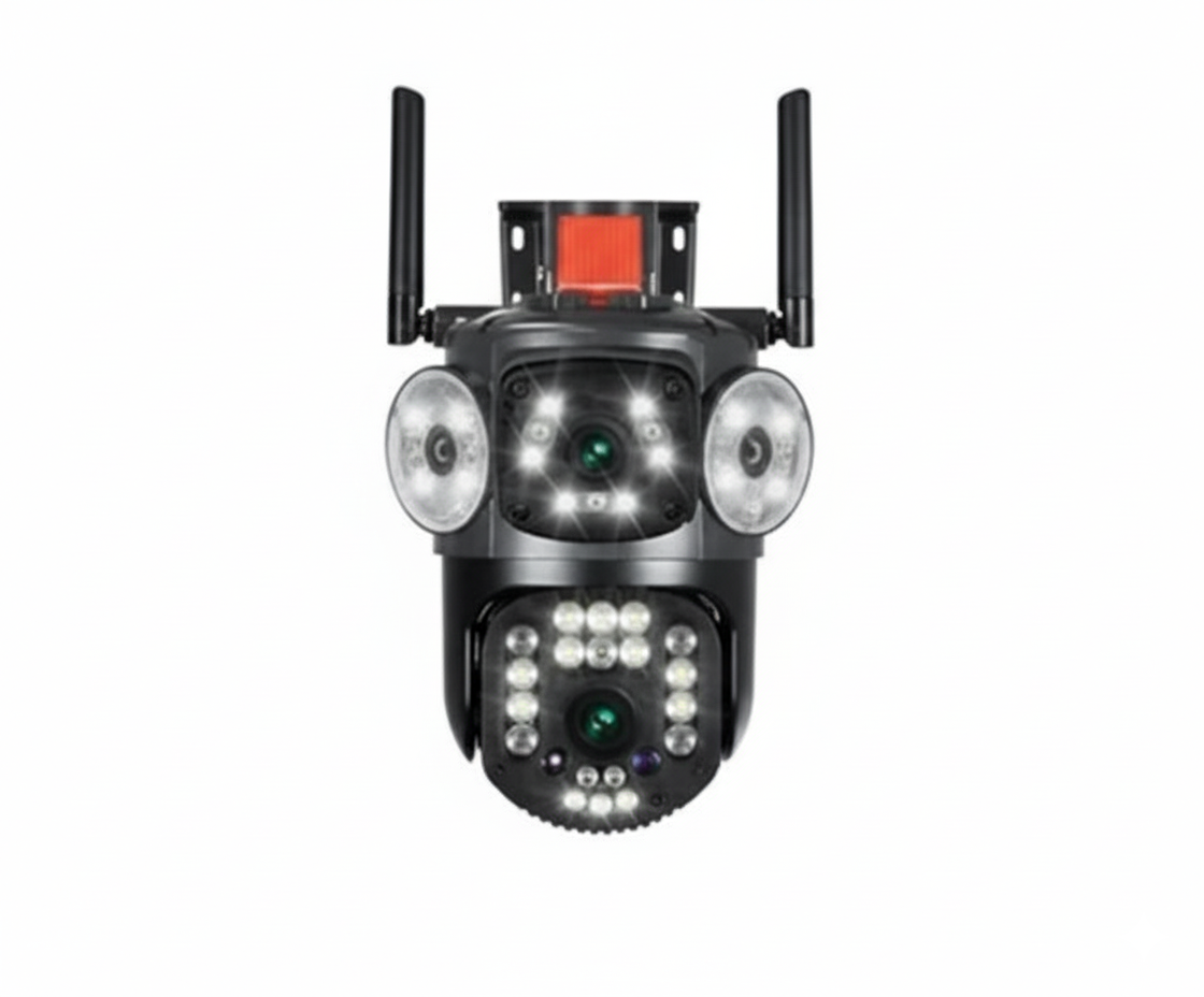 Cámara de Seguridad IP 3 Lentes PTZ Visión 360° Smart Wi-Fi