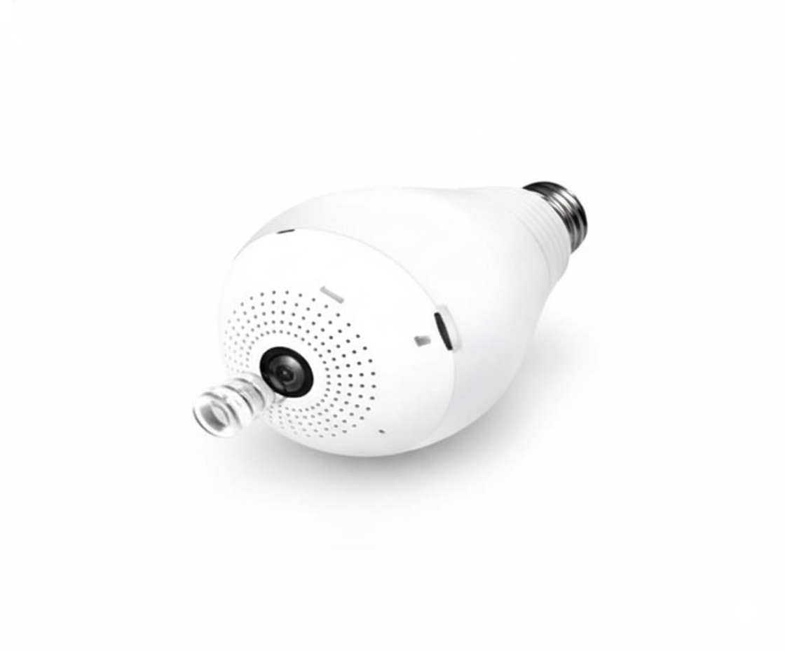 Foco Cámara de Vigilancia LED Seguridad Lente Fija Wi-Fi