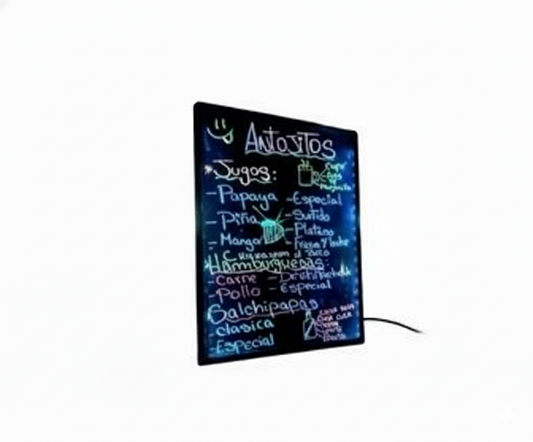Pizarra LED Borrable Profesional Cartel Publicitario Neón 50x70 con Marcadores