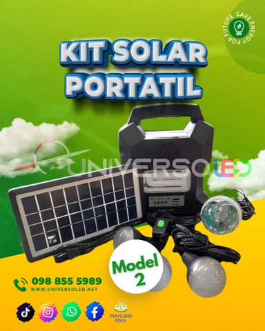 Kit Solar Portátil con Luz Disco