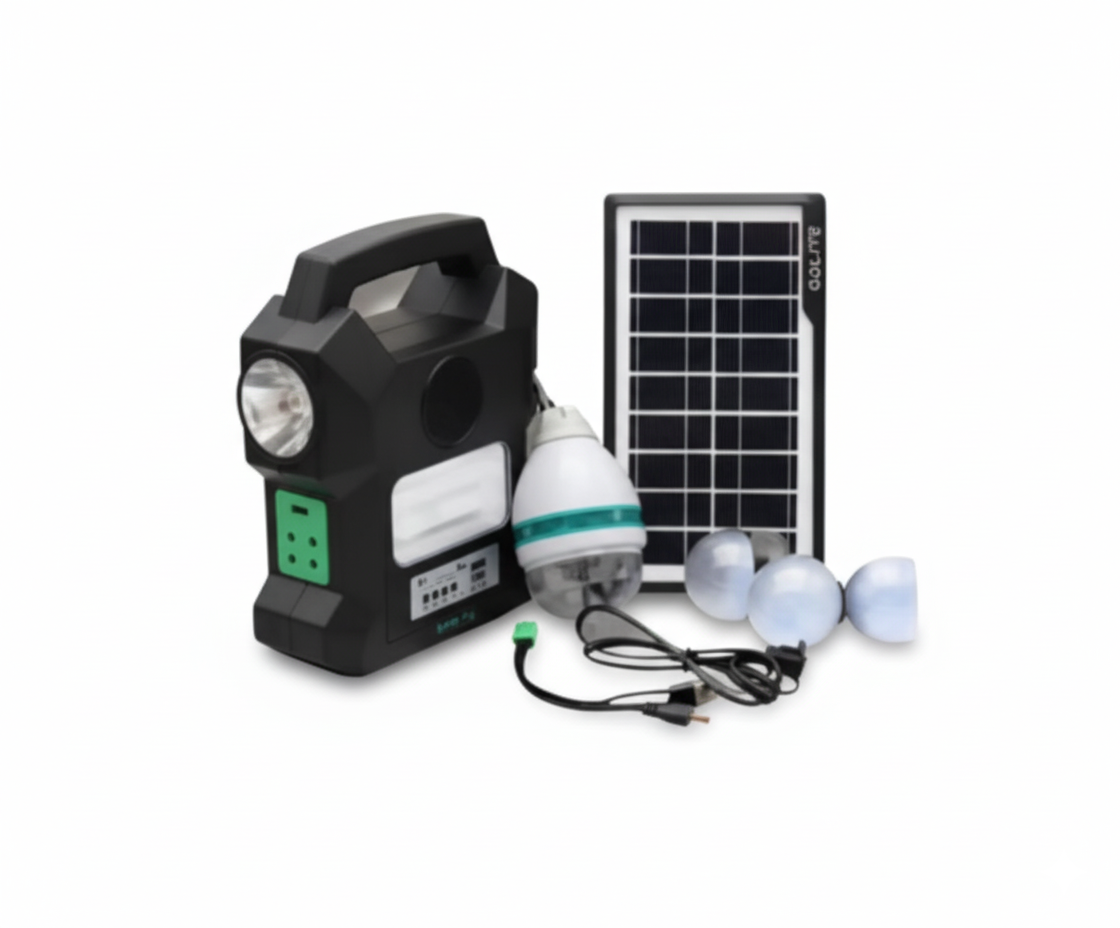 Kit Solar Portátil de Emergencia Panel con Foco y Carga USB