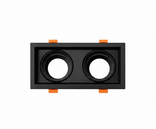 Marco Empotrable Ojo de Buey Doble - Negro Mate para GU10/MR16 - UNIVERSO LED