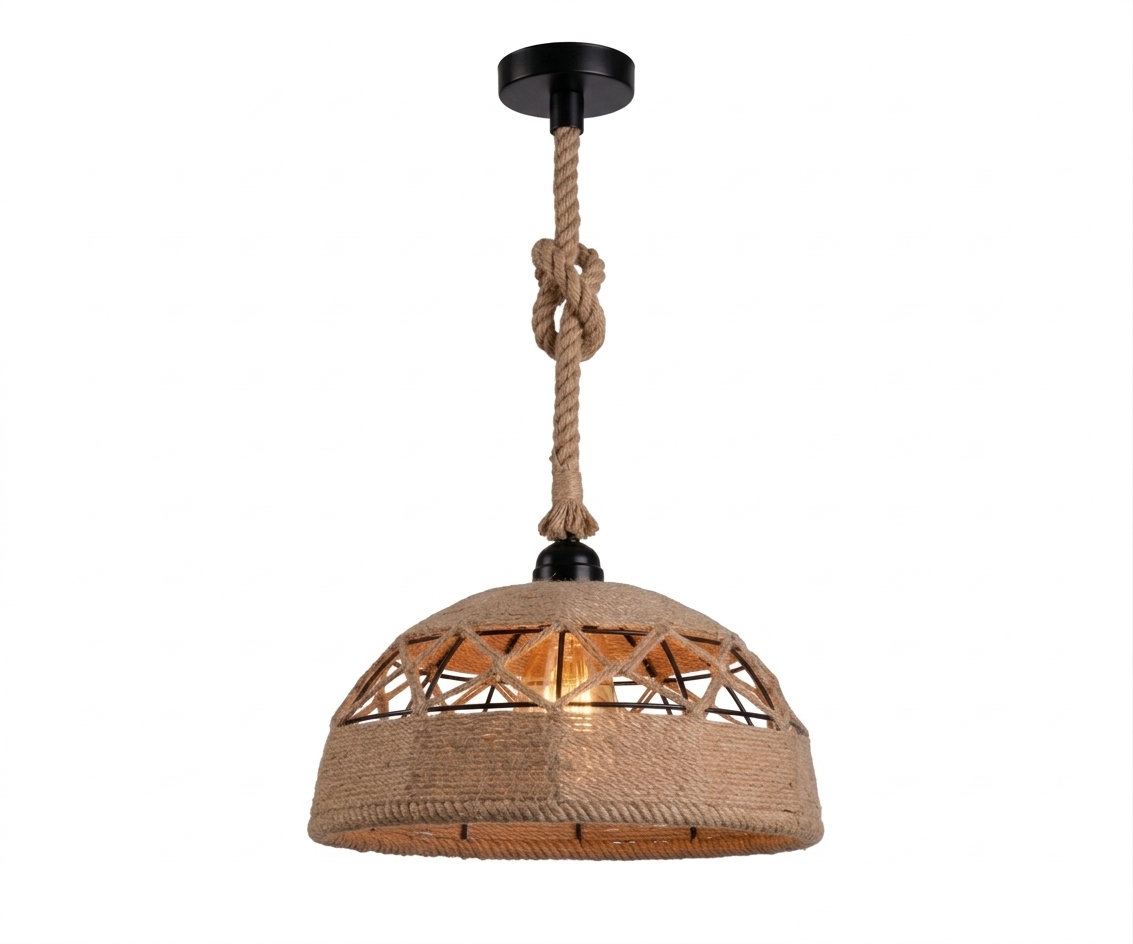 Lámpara Colgante Domo de Cuerda Estética Orgánica Boho-Chic - UNIVERSO LED
