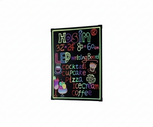 Pizarra LED Borrable Profesional Cartel Publicitario Neón 60x80 con Marcadores