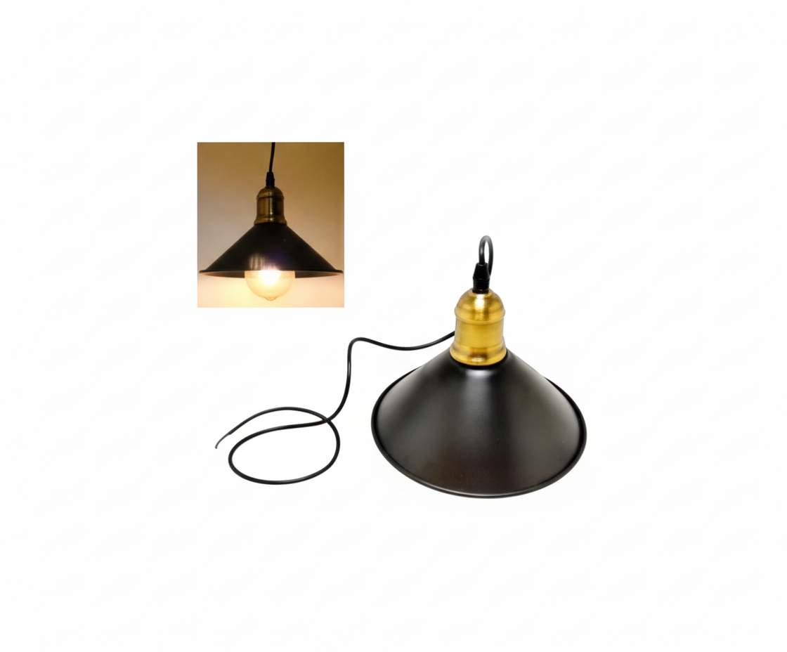 Lámpara Colgante Eclipse Estilo Industrial Negro y Oro - UNIVERSO LED