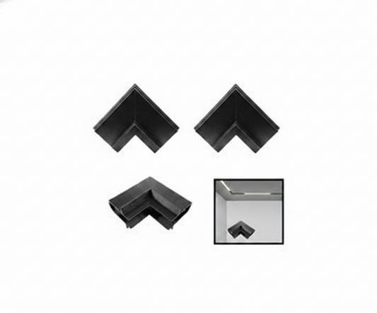 Unión Angular Externa Riel Magnético Conector 90° Negro Mate - UNIVERSO LED