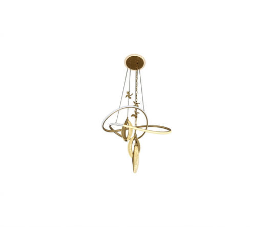 Lámpara Decorativa Colgante Nudo de Luz Diseño Orgánico y LED Oro Cepillado - UNIVERSO LED